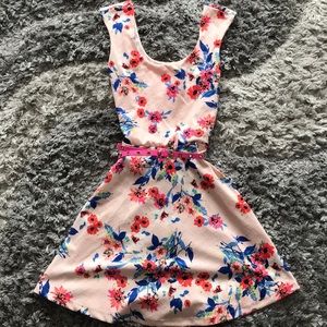 Floral print short dress